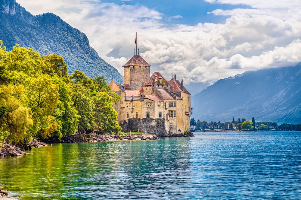 Castle Chillon in Veytaux, Switzerland